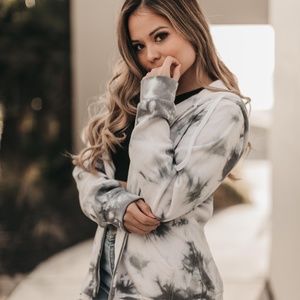 NWT Reflex Fleece Tie Dye Zip Hoodie